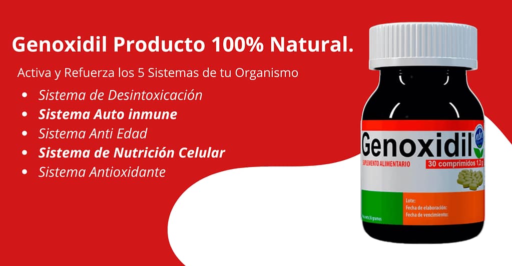Genoxidil es un suplemento alimenticio que se promociona por sus beneficios para la salud celular y la longevidad, gracias a su mezcla de antioxidantes como el resveratrol y la coenzima Q10.